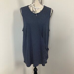 Ann Taylor Women’s Navy and White Striped Sleeveless Long Top